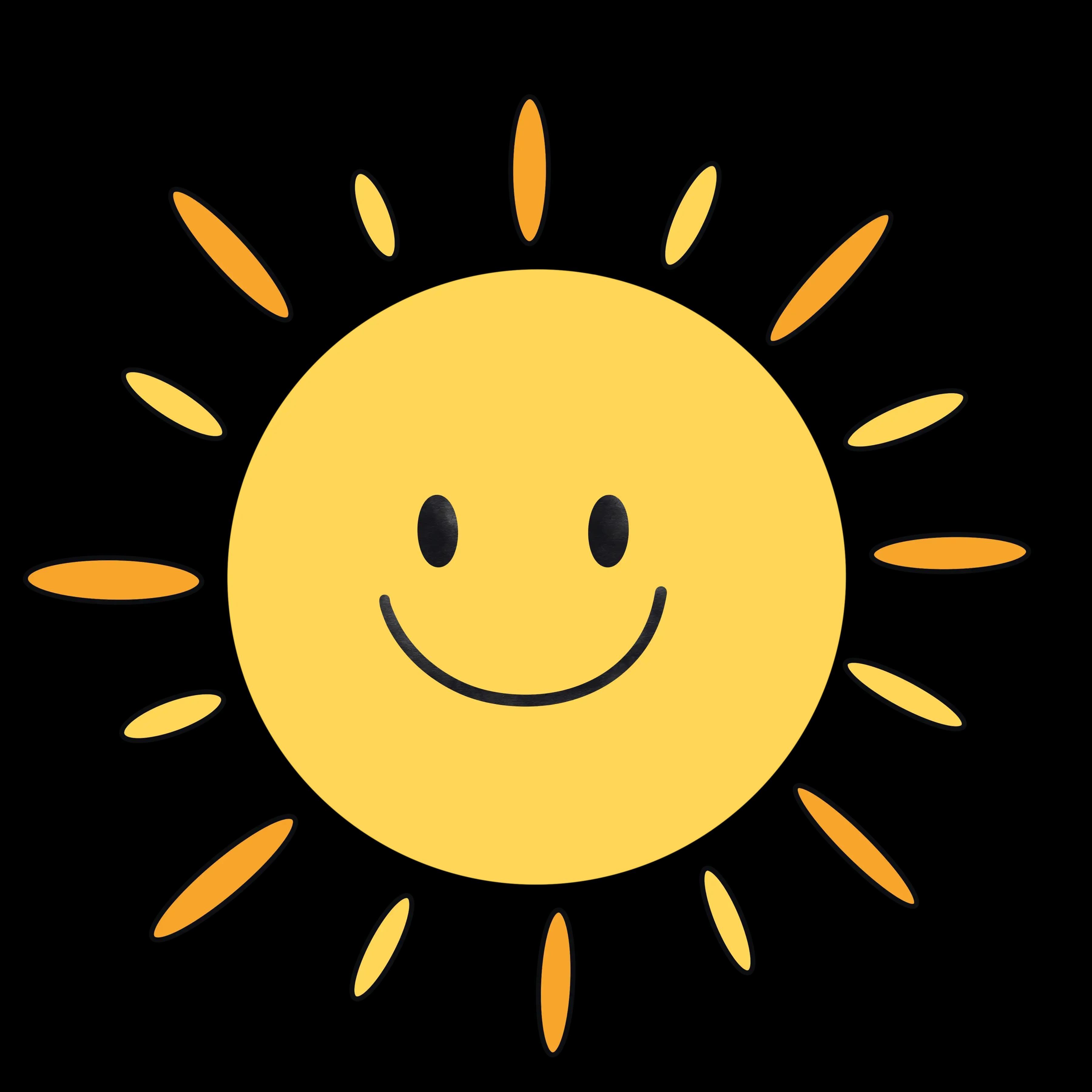 An illustration of the sun smiling